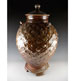 Large brown lidded jar